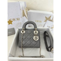 디올 Dior Mini Lady Dior Bag grey 17cm
