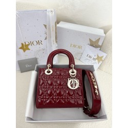 디올 Dior Small Lady Dior Bag Red 20cm