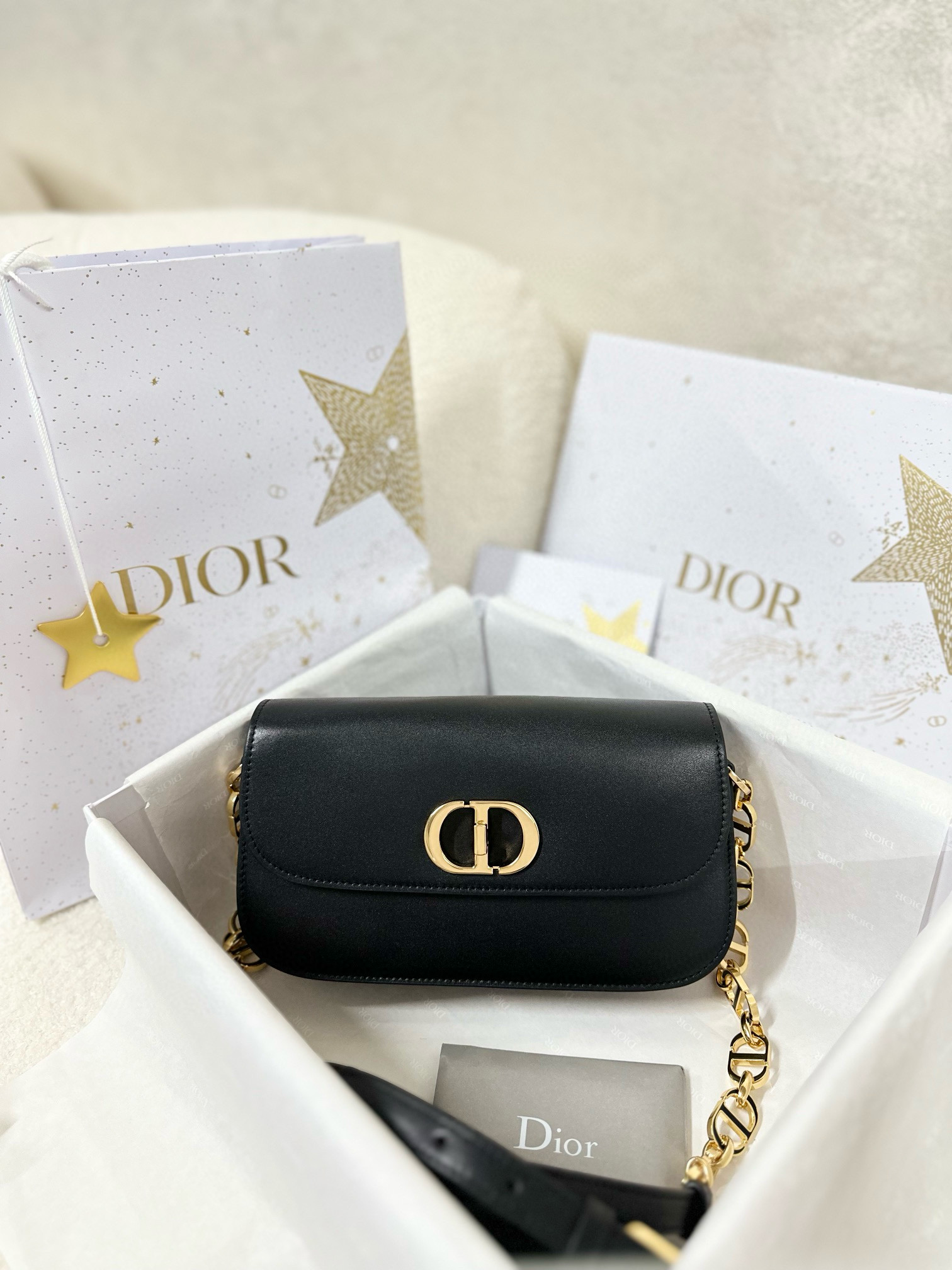 디올 Dior 30 Montaigne Avenue Bag Black 22.5cm