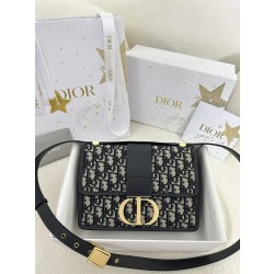 디올 Dior 30 Montaigne Bag Oblique Jacquard Blue 24cm