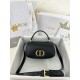 디올 Dior Small 30 Montaigne Avenue Top Handle Bag Black 19cm