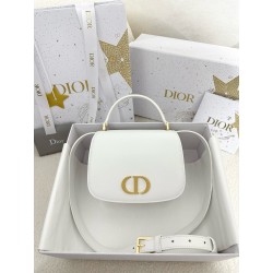 디올 Dior Medium 30 Montaigne Avenue Top Handle Bag White 19cm
