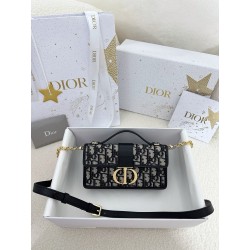 디올 Dior Miss Montaigne Mini Bag Oblique Jacquard Blue 20cm