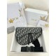 디올 Dior Saddle Bag Beige and Black Oblique Jacquard 28.5cm