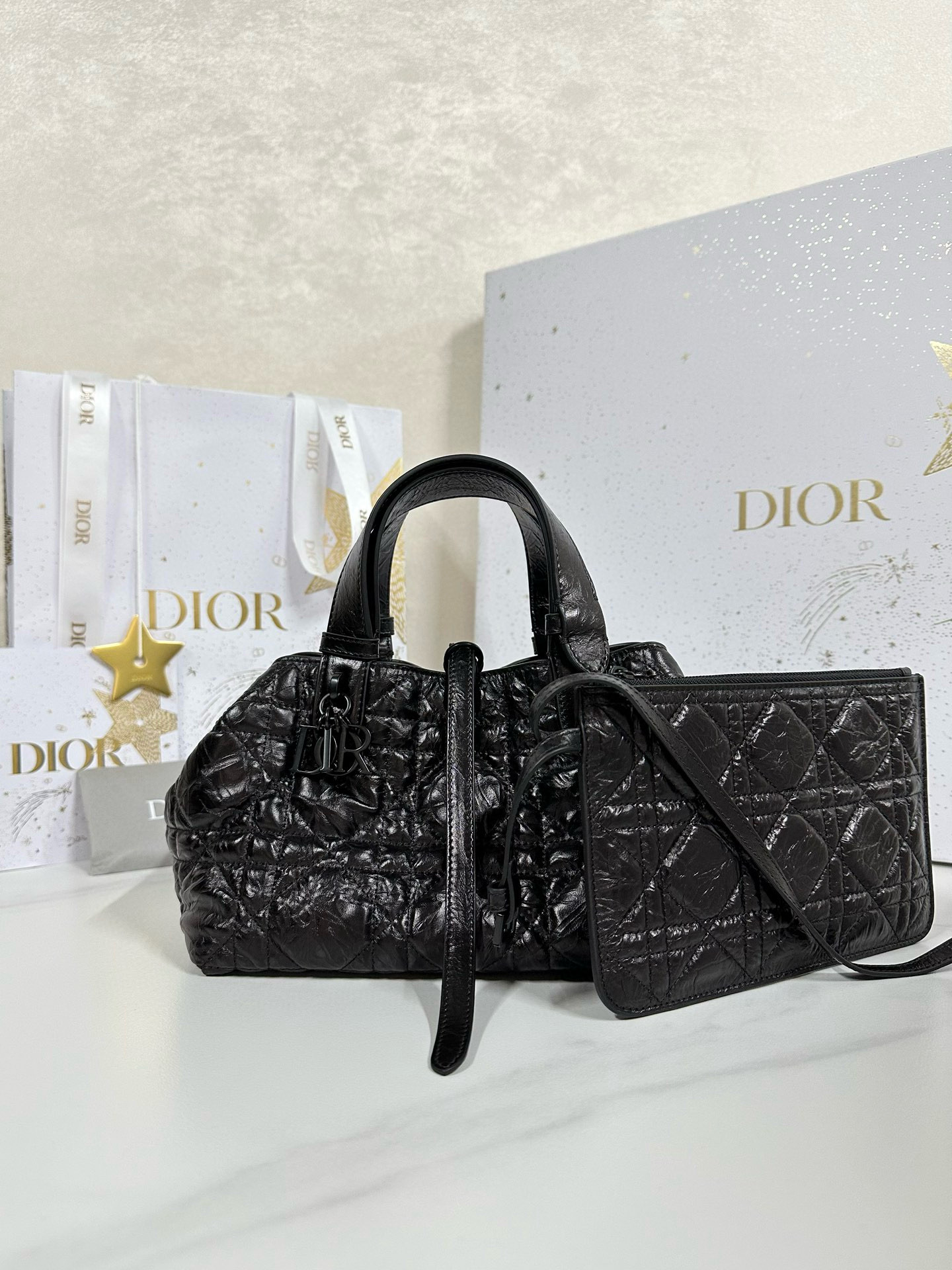 디올 Dior Small Dior Toujours Bag Black 23cm