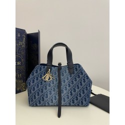 디올 Dior Medium Dior Toujours Bag Denim 28.5cm