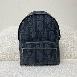 디올 Dior Rider Backpack Black Oblique Jacquard 30cm