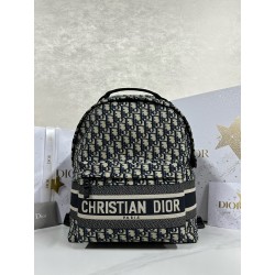 디올 Dior Travel Backpack Oblique Jacquard Blue 35cm