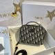 디올 Dior Camera bag Oblique Jacquard Blue 19cm