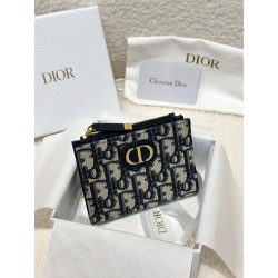 디올 Dior 30 Montaigne Dahlia Wallet Blue 11.5cm