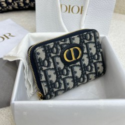 디올 Dior 30 Montaigne Sakura Wallet Blue 11.5cm