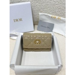 디올 Dior Jolie Glycine Wallet Apricot 11cm