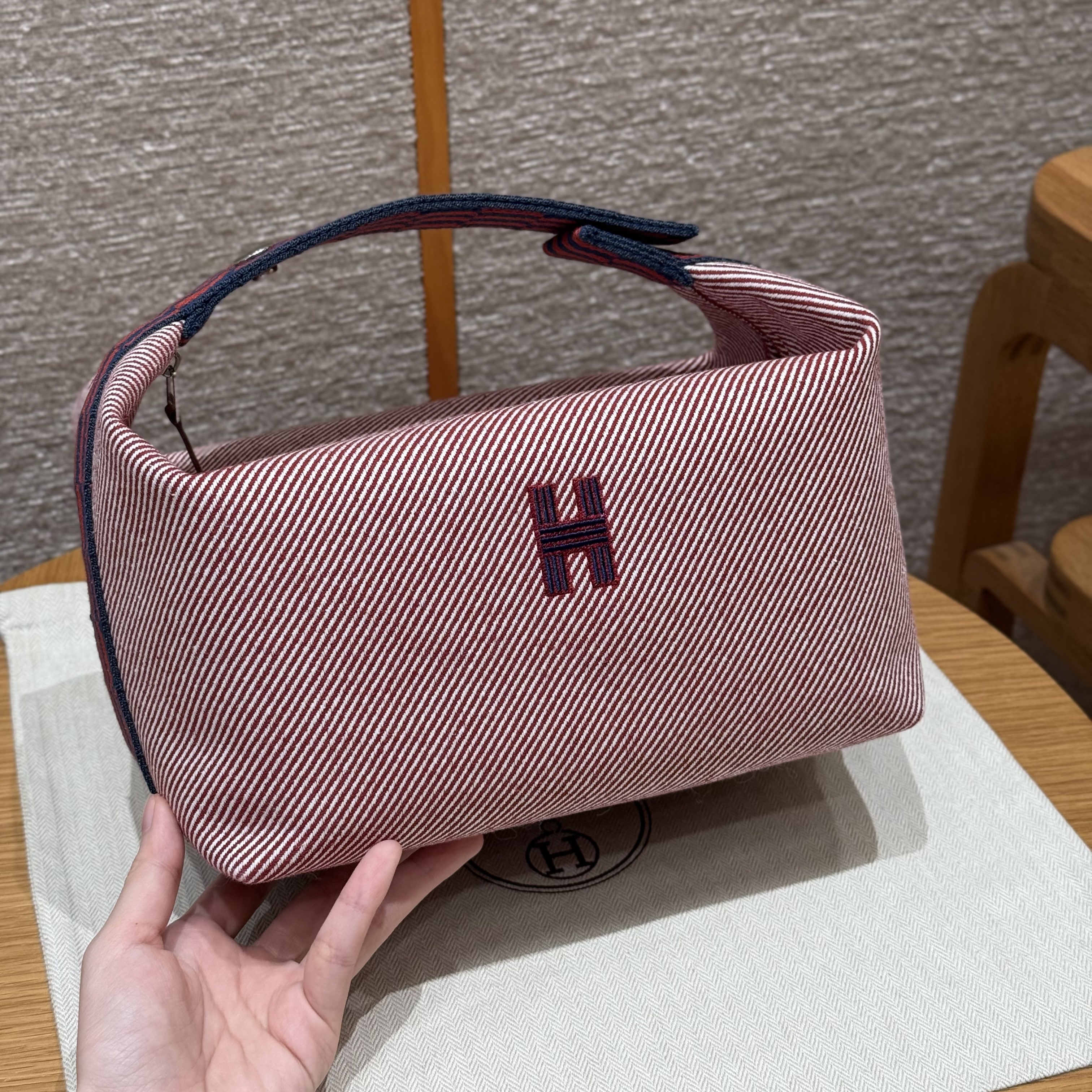 에르메스 Hermes Bride-a-Brac 25cm all- cotton Tomette/silver