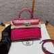 에르메스 Hermes Mini Kelly 19cm Alligator 5J Fushsia/silver
