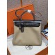 에르메스 Hermes Herbag 31cm canvas and cowhide S2 Trench and 46 Ebene/silver