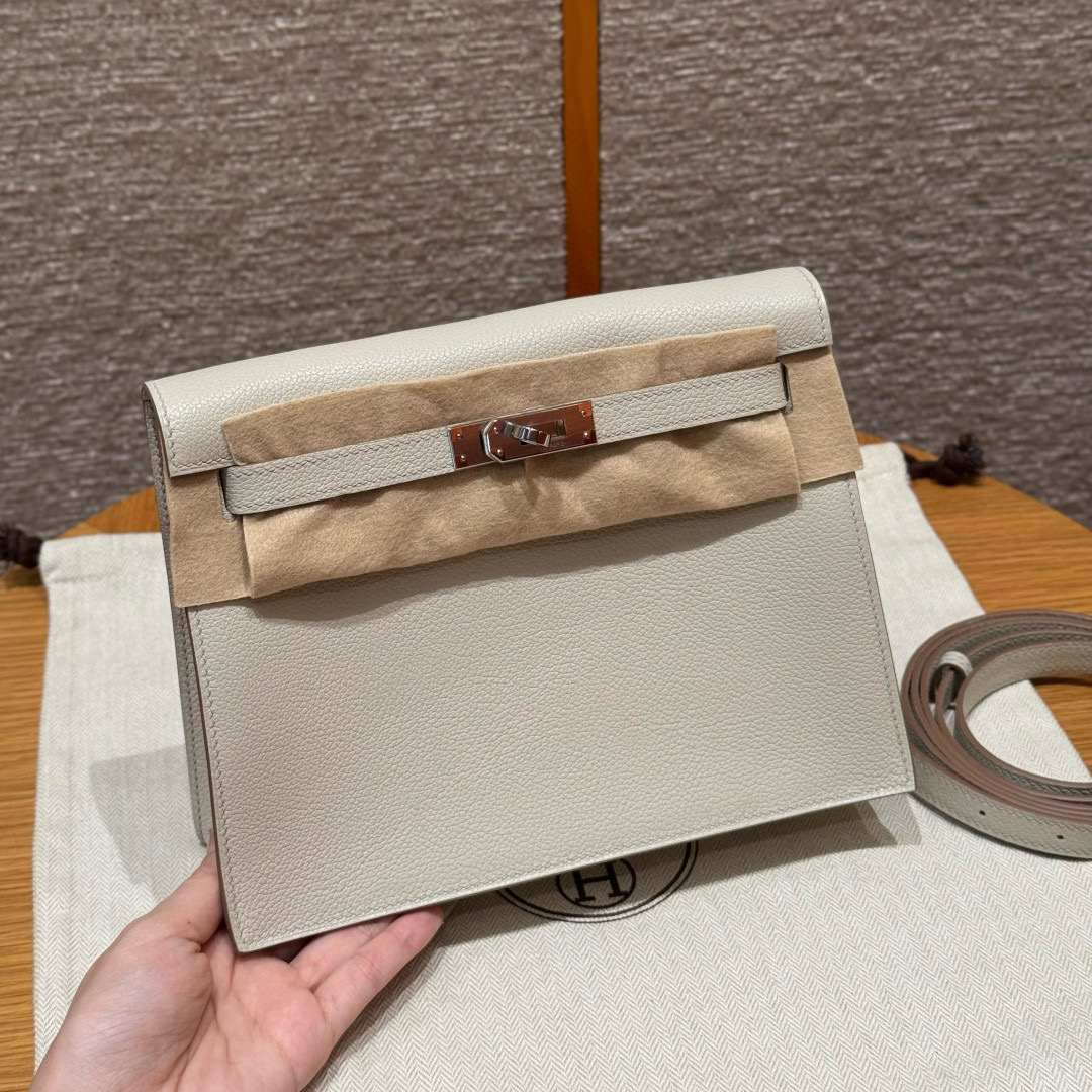 에르메스 Hermes Kelly danse 22cm Evercolor 8L Beton/silver