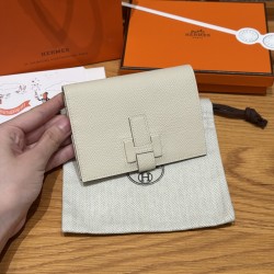 에르메스 Hermes New H Passant Epsom 10 Craie/silver