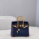 에르메스 Hermes Brikin 25cm Germany Leather 7U Blue navy and 9D Jaune ambre/gold