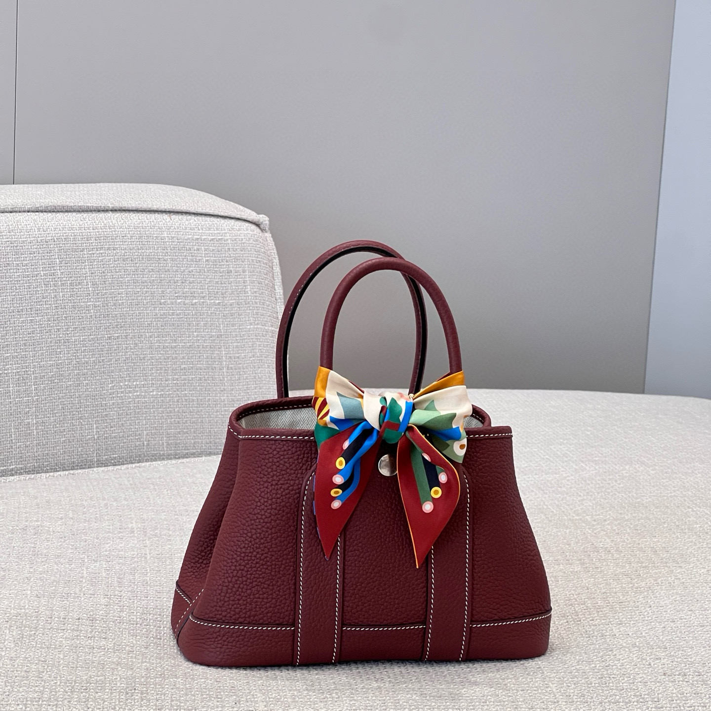 에르메스 Hermes Mini Garden party 23cm Germany Leather 55 Rouge H