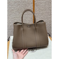 에르메스 Hermes Garden party 30cm Negonda 18 Etoupe/silver