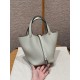 에르메스 Hermes Picotin lock 18cm clemence 0W Gris Neve/silver