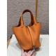 에르메스 Hermes Picotin lock 18cm clemence 93 Orange/silver