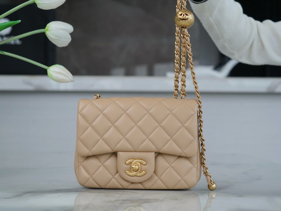 샤넬 Chanel Mini Flap Bag AS1786 Apricot 18cm