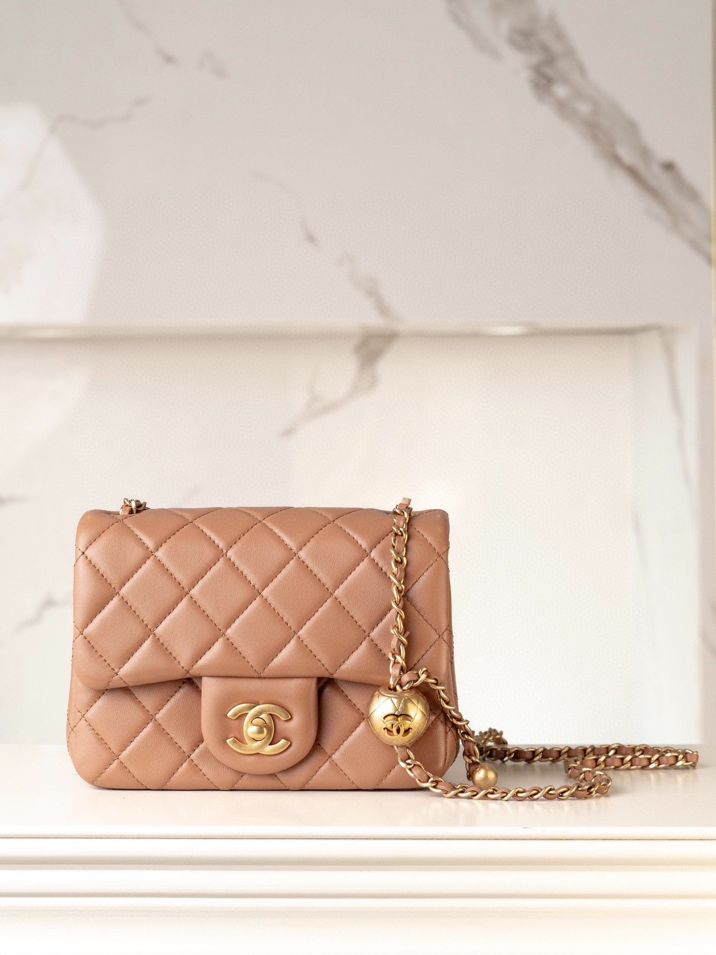 샤넬 Chanel Mini Flap Bag AS1786 Tea-brown 18cm