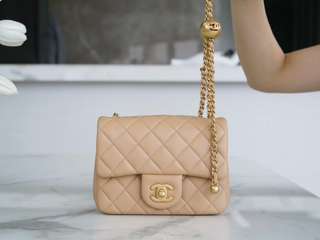 샤넬 Chanel Mini Flap Bag AS1786 Apricot 18cm