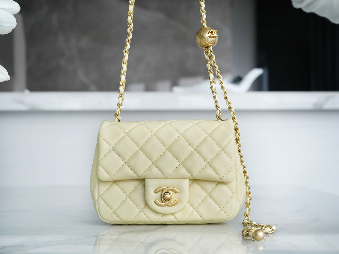 샤넬 Chanel Mini Flap Bag AS1786 yellow 18cm