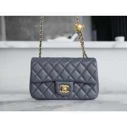 샤넬 Chanel 23c Mini Flap Bag AS1787 Dark grey 20cm