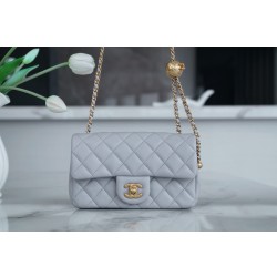 샤넬 Chanel 23c Mini Flap Bag AS1787 Light grey 20cm