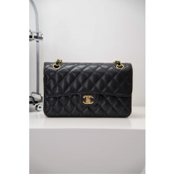 샤넬 Chanel Small Classic Flap Bag A01113 Black gold 23cm