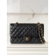 샤넬 Chanel Medium Classic Flap Bag A01112 Black gold 25cm