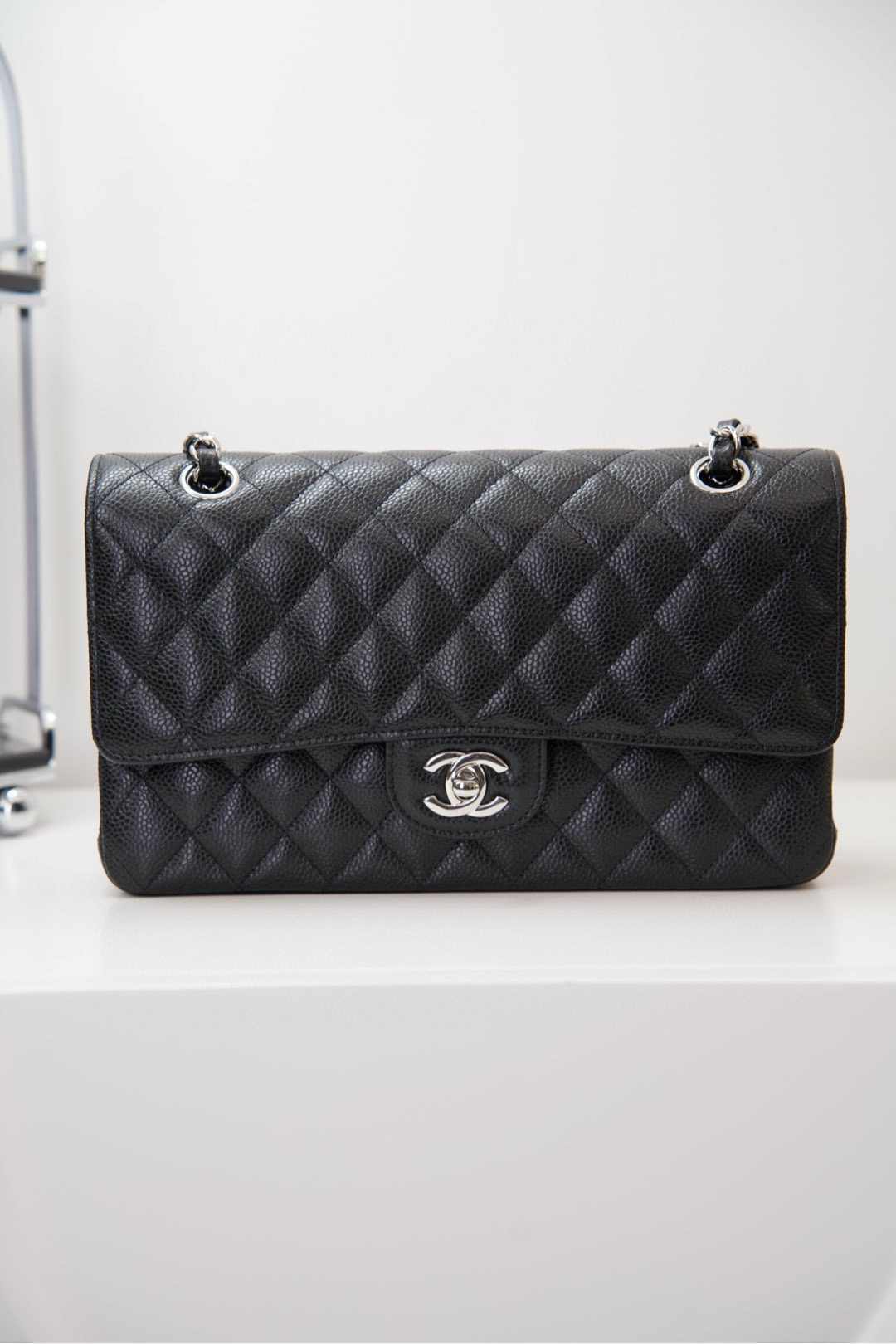 샤넬 Chanel Medium Classic Flap Bag A01112 Black silver 25cm
