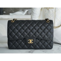 샤넬 Chanel Jumbo Classic Flap Bag A58600 Black gold 30cm