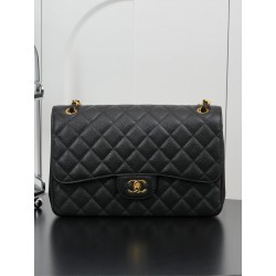 샤넬 Chanel Jumbo Classic Flap Bag A58600 Black gold 30cm