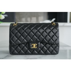 샤넬 Chanel Jumbo Classic Flap Bag A58600 Black gold 30cm