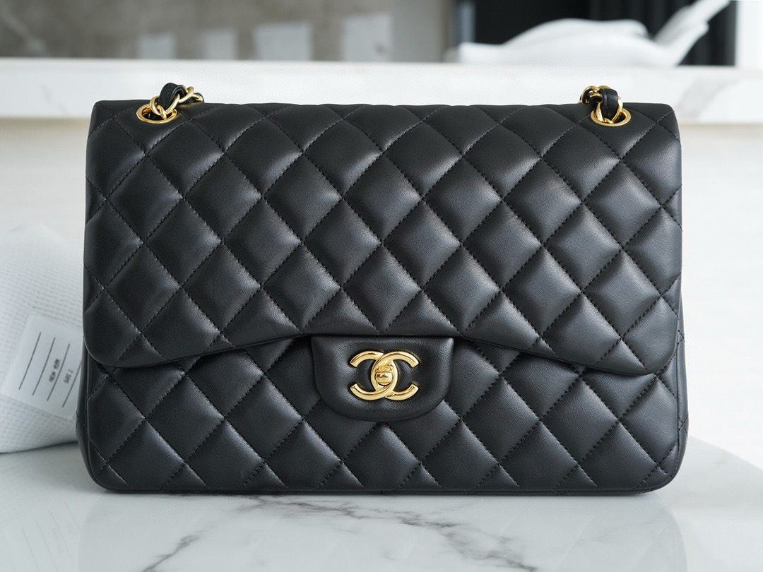 샤넬 Chanel Jumbo Classic Flap Bag A58600 Black gold 30cm