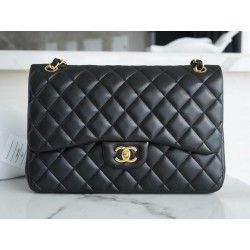 샤넬 Chanel Jumbo Classic Flap Bag A58600 Black gold 30cm