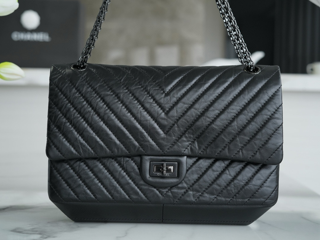 샤넬 Chanel 2.55 Flap Bag A37587 So Black 28cm