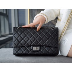 샤넬 Chanel 2.55 Flap Bag A37587 Black silver 28cm