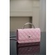 샤넬 Chanel 25P Flap Bag with Top Handle Pink 18.5cm