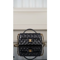 샤넬 Chanel 25p Flap Bag with Top Handle Black 20cm