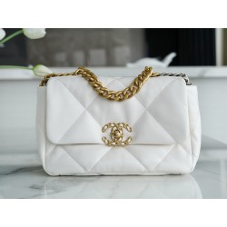 샤넬 Chanel 19 Handbag AS1160 White 26cm
