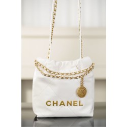 샤넬 Chanel 22P 22Mini Handbag AS3980 White gold 19cm