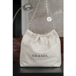 샤넬 Chanel 22P 22Small Handbag AS3260 Light grey silver 35cm