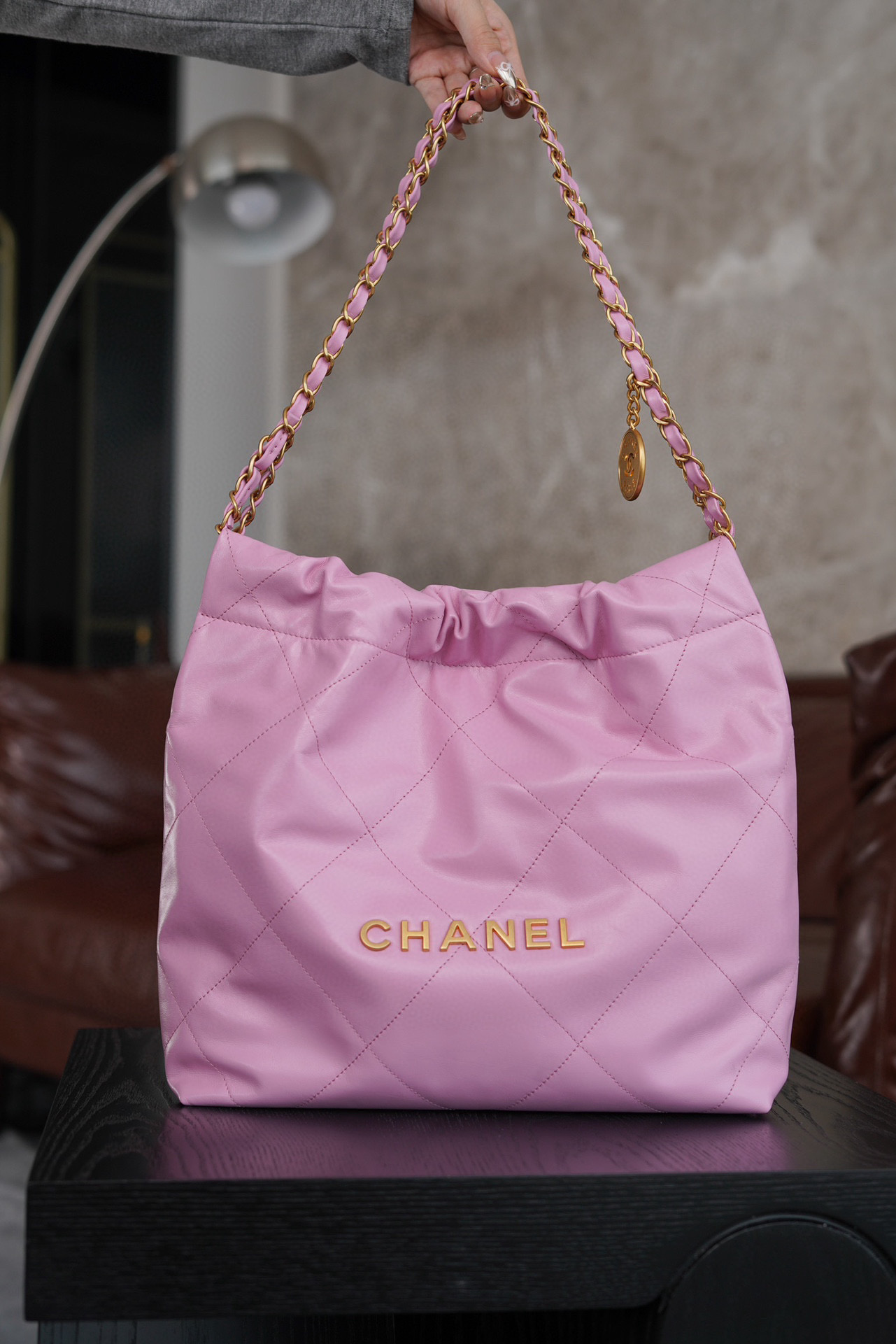 샤넬 Chanel 22P 22Small Handbag AS3260 Pink gold 35cm