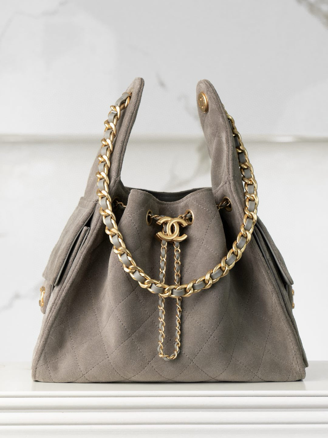 샤넬 CHANEL 25c 25Small Handbag AS5293 grey 26cm