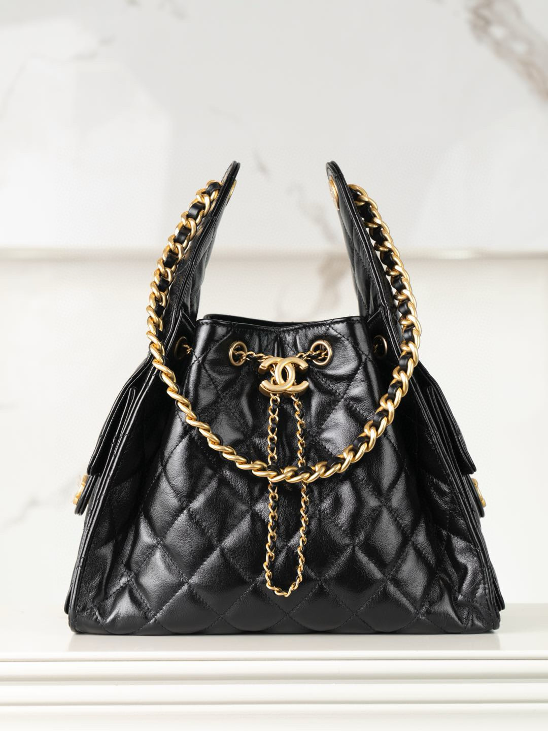 샤넬 CHANEL 25c 25Small Handbag AS5293 Black 26cm